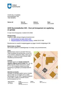 Situasjonsplan som viser eiendommen, naboeiendommer og regulert areal.