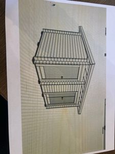 3D-visualisering av en toetasjes bygning sett fra en vinkel.