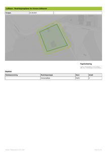 Kart med situasjonsplan for Avinors lufthavner, som viser to restriksjonsområder (grønn og gul) på en tomte.