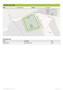 Naturkart (NIN) som viser naturtypene i et dekningsområde, inkludert vegnavn og konturlinjer.