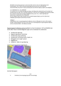 Et digitalisert utsnitt av en reguleringsplan som viser arealbrukszoner (fargekodet) og veisystemer i Øystese sentrum.