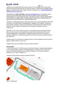 Situasjonskart som viser plassering av en ny transformatorstasjon i forhold til eksisterende stasjon og naboarealer.