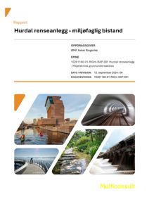 Dette bildet er en rapportdekkelag med flere foton som illustrerer vann, infrastruktur og natur. Det viser ikke en teknisk tegning eller plan.