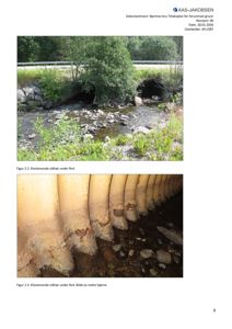 Fotografier av eksisterende stålår under Rv4, som viser skade på konstruksjonen.