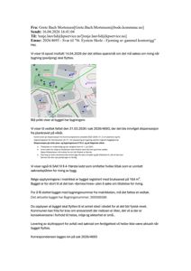 Situasjonsplan som viser bygningens plassering på tomten, med angitte bygningsnummer og areal.