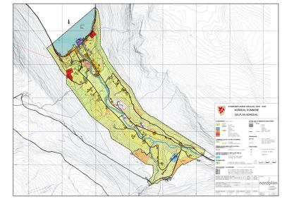 Kommuneplanens arealplan (2018-2020) for Norddal kommune, som viser arealbruksplanleggingen for Delplan Norddøla.