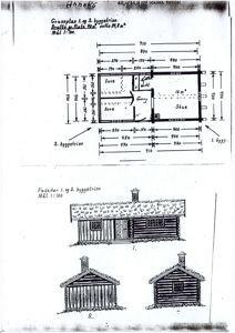 Bildet viser en tegning med etasjeplan (grunnplan) for to byggetrinn, samt fasadetegninger for begge trinnene.