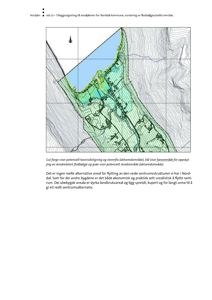 Kart som viser et område i Norddal kommune med overlagte farger som indikerer risiko for havnivåstigning, stormflo og skred. Kartet inneholder også topografiske linjer.