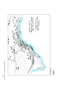 Situasjonsplan som viser terrengforhold, vannkropp (sjø/fjord) og bebyggelse i området Fjorå.