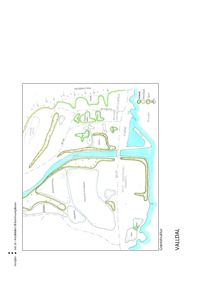 Situasjonsplan som viser grensestruktur, vannløp og arealbruk i Valldal.