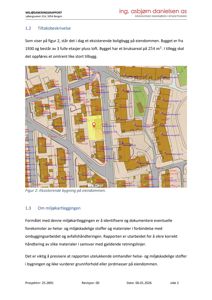 Et kart over en bydel som viser eksisterende bygninger, gater og eiendommer. Bildet er en del av en rapport.