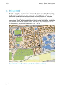 Kartutsnitt (situasjonsplan) som viser eiendommen på Bankgata 54 i forhold til nabolaget, veier og andre bygninger.