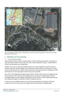 Oversiktskart over Solgaard Skog 3 med historiske flyfoto fra 1955, 1972, 1997, 2003 og 2025. Tiltaksområdet er markert med rød stiplet linje.
