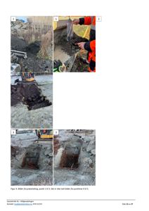 Fotografier fra en geoteknisk prøvetaking på en byggeplass.