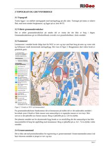 Et løsmassekart (geologisk kart) som viser underlag og løsmasser i et område, med en markert bygning i rødt.