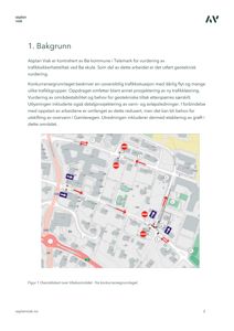 Et oversiktskart over et tilaksområde med angitte veier, bygninger og trafikkskilt.