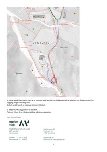 Kart som viser et vannsystem (Vetleåsen) med ruter og punkter merket, sannsynligvis for vannledningsnett eller lignende infrastruktur.