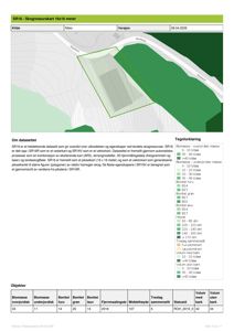 Et skogressurskart (SR16) som viser et område med vegetasjonstyper, høyde og biomasse, inkludert en polygon for et prosjektområde.