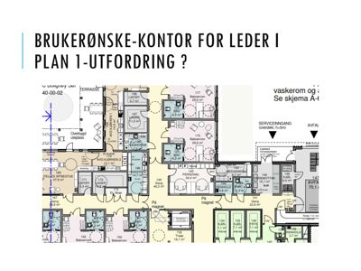 Etasjeplan (plan 1) som viser romfordeling, arealer og funksjoner i en bygning.
