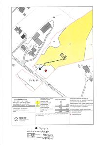 Situasjonsplan eller gårdskart som viser eiendomsgrenser, bebyggelse, arealbruk og infrastruktur.