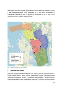 Et kart som viser geografiske områder (Bomsøner, Vormedal-Røysund, Ørpetveit, Kvala-Blikkemyr, Haugesund-Sentrum, Norheim-Spanne) med fargekodet inndeling og punkter som representerer lokasjoner.