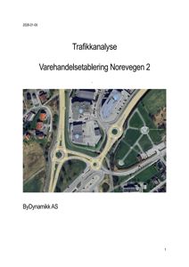 Satellittbilde (kart) som viser et trafikknutepunkt med ringeroad, veier og bygninger i nærheten av Norevegen 2.