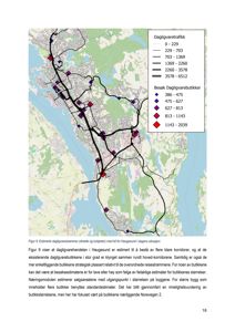 Kart over Haugesund som viser dagligvaretrafikk og besøk til dagligvarebutikker.