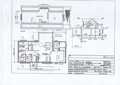 Bildet viser en tegning med etasjeplaner (LOFTPLAN, PLAN 1) og et snitt (SNITT A-A) for en bolig.