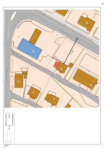 Situasjonsplan som viser tomtens plassering i forhold til nabolaget, veier (Sørpørgveien, Borgeveien) og nabotomter med bruksnummer.