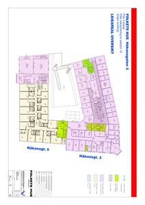 Etasjeplan (Plan 4. etasje) for leieareal i bygget FOLKETS HUS på Håkonsgt. 3, som viser romfordeling og arealoppdeling.