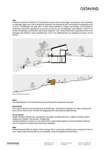 Snittegning som viser bygningens tverrsnitt, høyder, terrengforhold og plassering i forhold til omgivelser.
