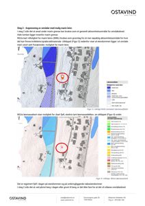 Kart over eiendom med overlagte NGU-løsmassekart og marin leire-kart, med tekstforklaringer om geologiske forhold.