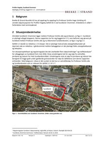 Oversiktskart over Sundland i Drammen med en markert bygningsplassering.