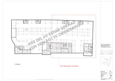 Etasjeplan (U1 Kjellerplan) som viser romfordeling og vegger i en bygning.