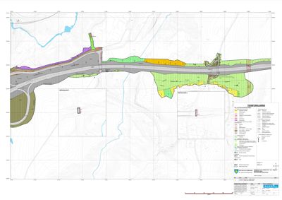 Situasjonsplan som viser terrengforhold, vegnett og arealbruk i et byggeområde.