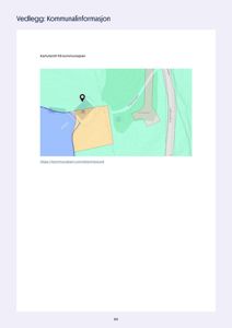 Kartutsnitt fra kommuneplan som viser tomtens plassering i forhold til omgivelsene, inkludert veger og vann.