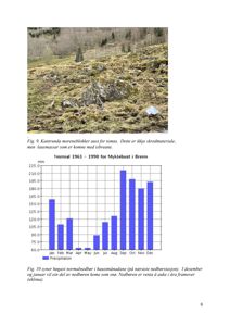 Fotografi av et terreng med moreneblokker og lausmasser, som illustrerer et geologisk forhold på en tomt.