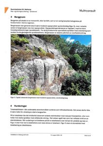 Fotografi av en bergmasse med moderat oppsprukket, storblokkig berg.