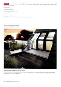 Fotografi som viser en VELUX takterrassevindu i bruk, med utsikt over en terrasse og nattehimmel.