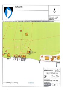 Situasjonsplan (kartutsnitt) som viser tomtens beliggenhet, naboeiendommer, vegnett og topografi.