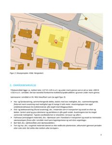 Situasjonsplan som viser bygningers plassering i forhold til veier (Settåvegen, Bjørkevegen) og vannløp (Settåelva).