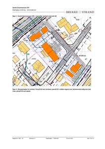 Situasjonsplan som viser tomtens grenser, naboparceller og planlagt bebyggelse.