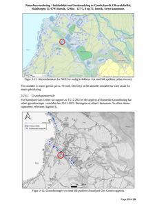 Bildet viser to kart som illustrerer et område i Innvik. Det øverste kartet er et aktsomhetskart fra NVE for kvikkleire, mens det nedre kartet viser plassering av grunnboringer. Begge kartene er geografiske oversikter.