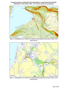 Bildet viser to kart (hellningskart) over Innvik-området. Kartene illustrerer terrengforhold og viser en markert bygning (Gaml Innvik Ullvarefabrikk) med en rød ring.