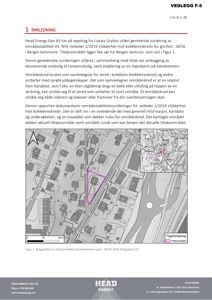 Situasjonsplan som viser beliggenheten av et tiltaksområde (markert med lilla) i forhold til omgivelsene, inkludert gater, bebyggelse og en bekke. Kartet inneholder også en tegnforklaring og en liten innfelt oversiktskart.