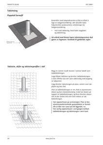 Illustrasjon som viser detaljert oppsett av taktetning rundt en takhette (rund) for både papptak og takstein.