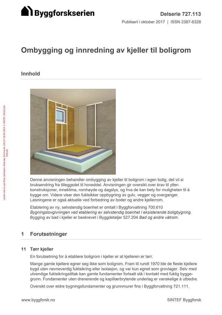 Fotografi av en innredet kjellerrom med gulv, vegger og et vindu.