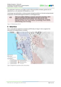 Kart som viser registrerte naturfareområder (kvikkleireskred) i et område, med overlagte bygninger og vegnett.