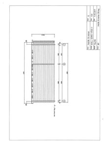 Tegning som viser detaljert oppriss av en vegg (WALL-SEINNA-VAGG 3) med mål og konstruksjonsdetaljer.