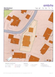Matrikkelkart (situasjonskart) som viser eiendomsgrenser, topografi og nabolag.